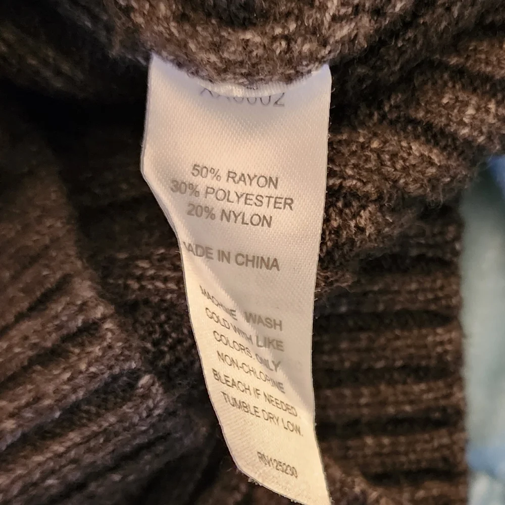 Cali Be Ribbed Wrap Front Sweater On Dark Charcoal Size Medium NWOT - Picture 7 of 8